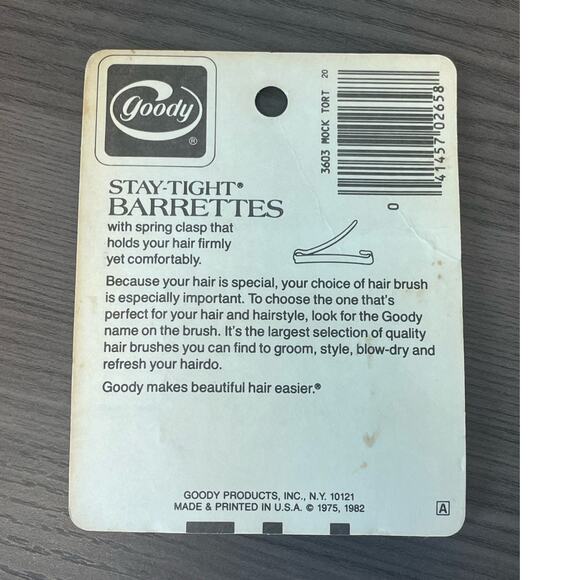 Goody Stay-Tight Barrette Includes One 2 Inch Vintage Tortoise Shell Pattern USA - Picture 3 of 9